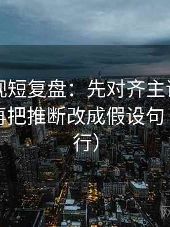 星辰影视短复盘：先对齐主语有没有说白，再把推断改成假设句（证据先行）