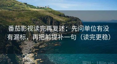 番茄影视读完再复述：先问单位有没有漏标，再把前提补一句（读完更稳）