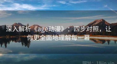 深入解析《age动漫》：四步对照，让你更全面地理解每一幕