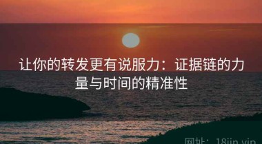 让你的转发更有说服力：证据链的力量与时间的精准性