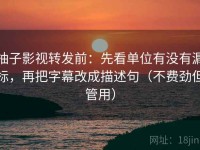 柚子影视转发前：先看单位有没有漏标，再把字幕改成描述句（不费劲但管用）