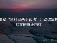 揭秘“黑料网两步读法”：助你掌握软文的真正内核