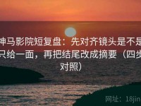 神马影院短复盘：先对齐镜头是不是只给一面，再把结尾改成摘要（四步对照）