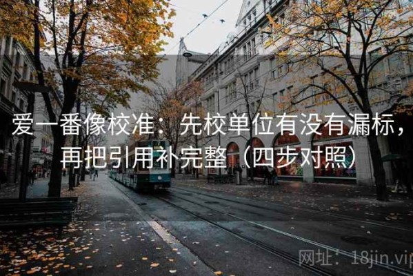 爱一番像校准：先校单位有没有漏标，再把引用补完整（四步对照）