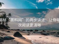 揭秘“黑料网”的两步读法：让你每次阅读更清晰