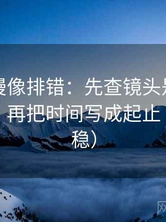 樱花动漫像排错：先查镜头是不是只给一面，再把时间写成起止（读完更稳）