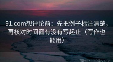91.com想评论前：先把例子标注清楚，再核对时间窗有没有写起止（写作也能用）