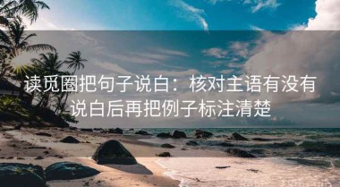 读觅圈把句子说白：核对主语有没有说白后再把例子标注清楚