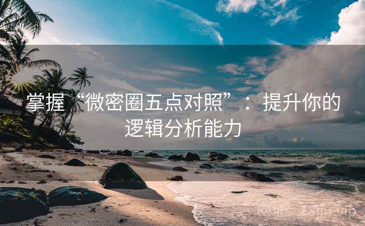 掌握“微密圈五点对照”：提升你的逻辑分析能力