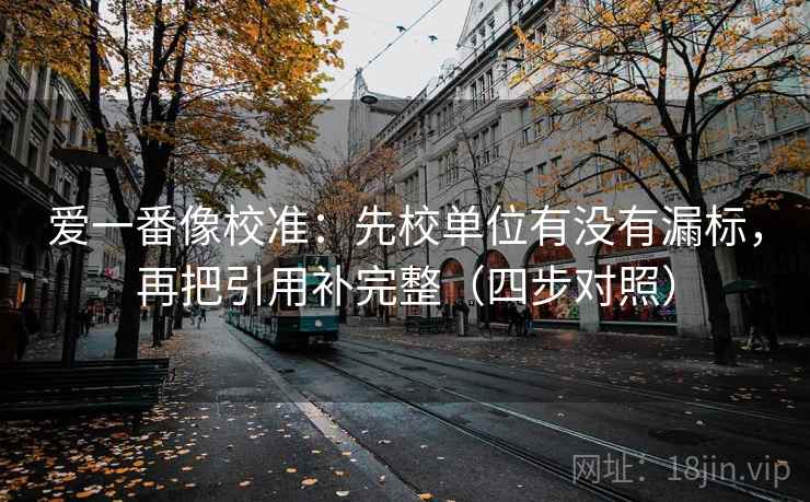 爱一番像校准：先校单位有没有漏标，再把引用补完整（四步对照）