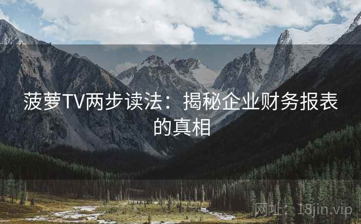 菠萝TV两步读法：揭秘企业财务报表的真相