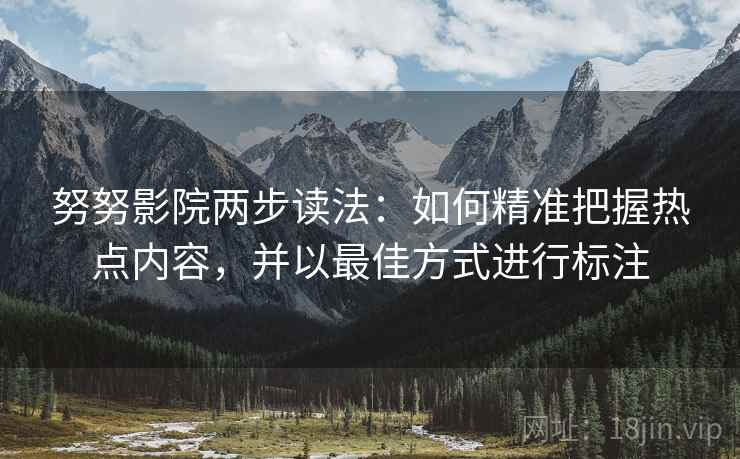 努努影院两步读法：如何精准把握热点内容，并以最佳方式进行标注